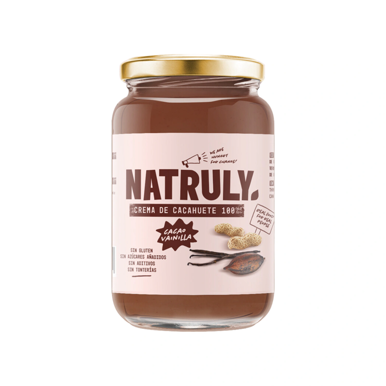 Crema de cacahuetes cacao y vainilla 500 g Natruly