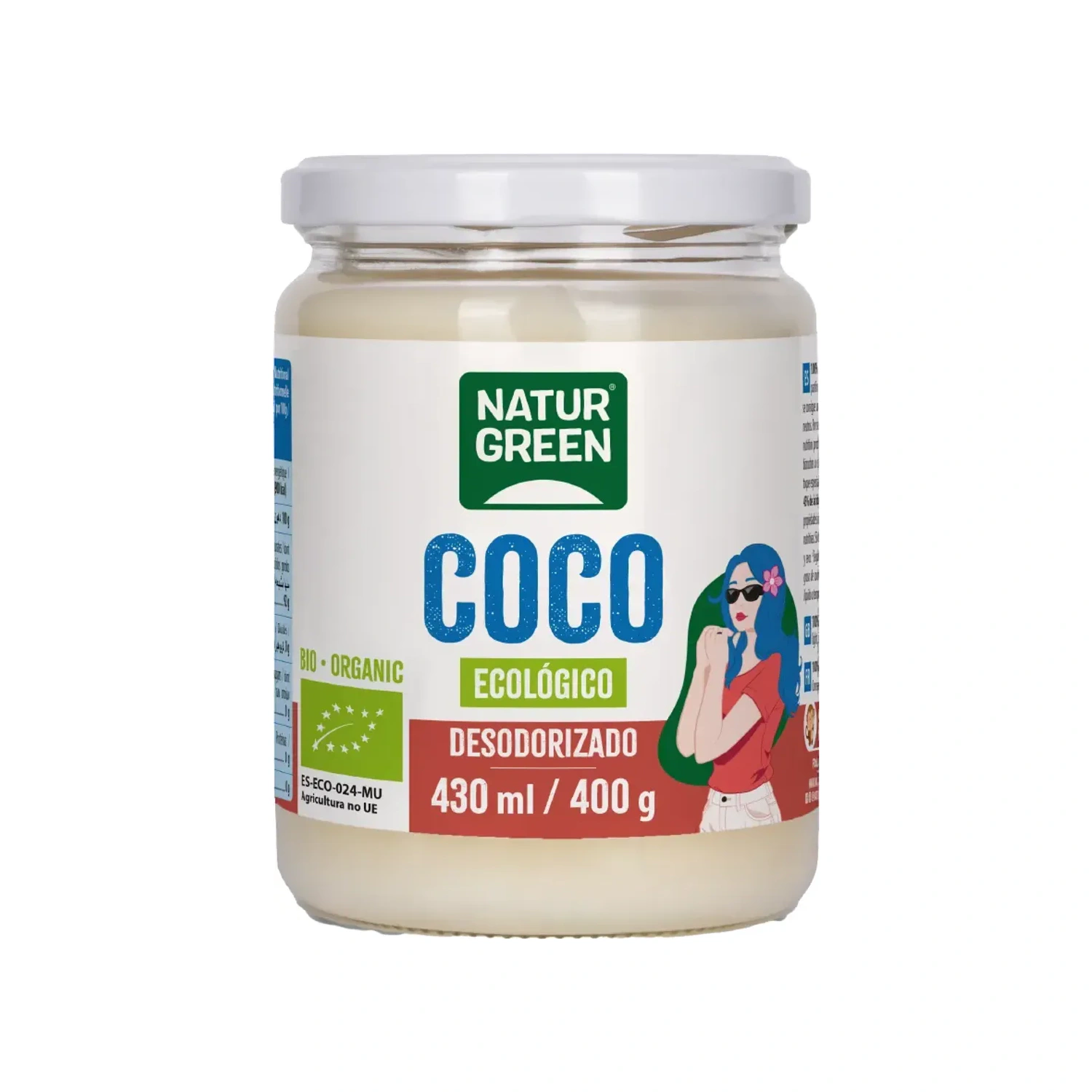 Grasa de coco desodorizada Bio 400 g NaturGreen