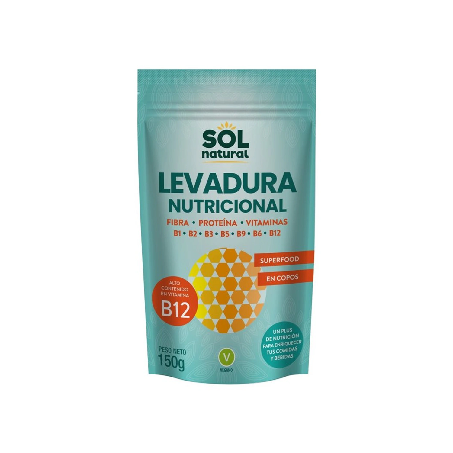 Levadura nutricional con vitamina B12 150 g Sol Natural
