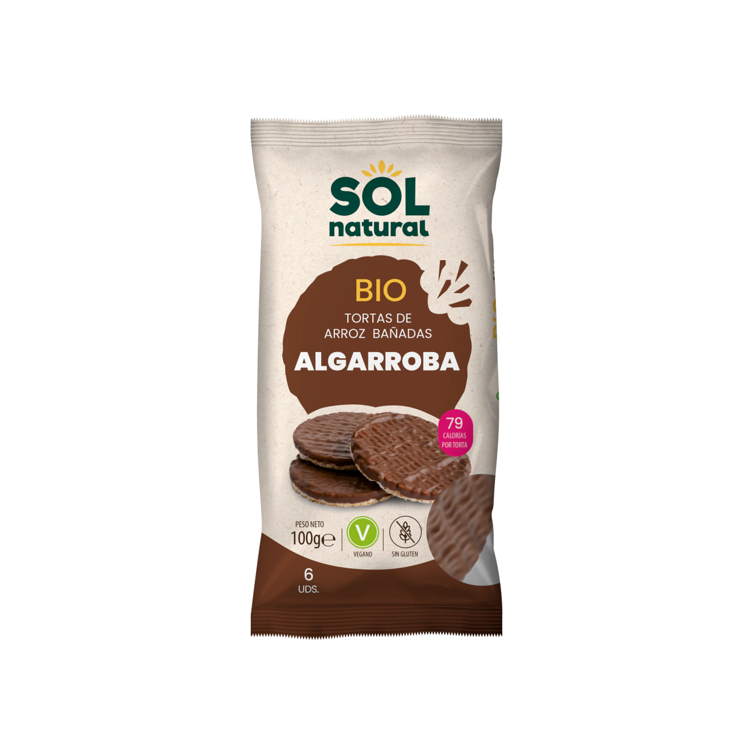 Tortas de arroz con algarroba Bio 100 g Sol Natural