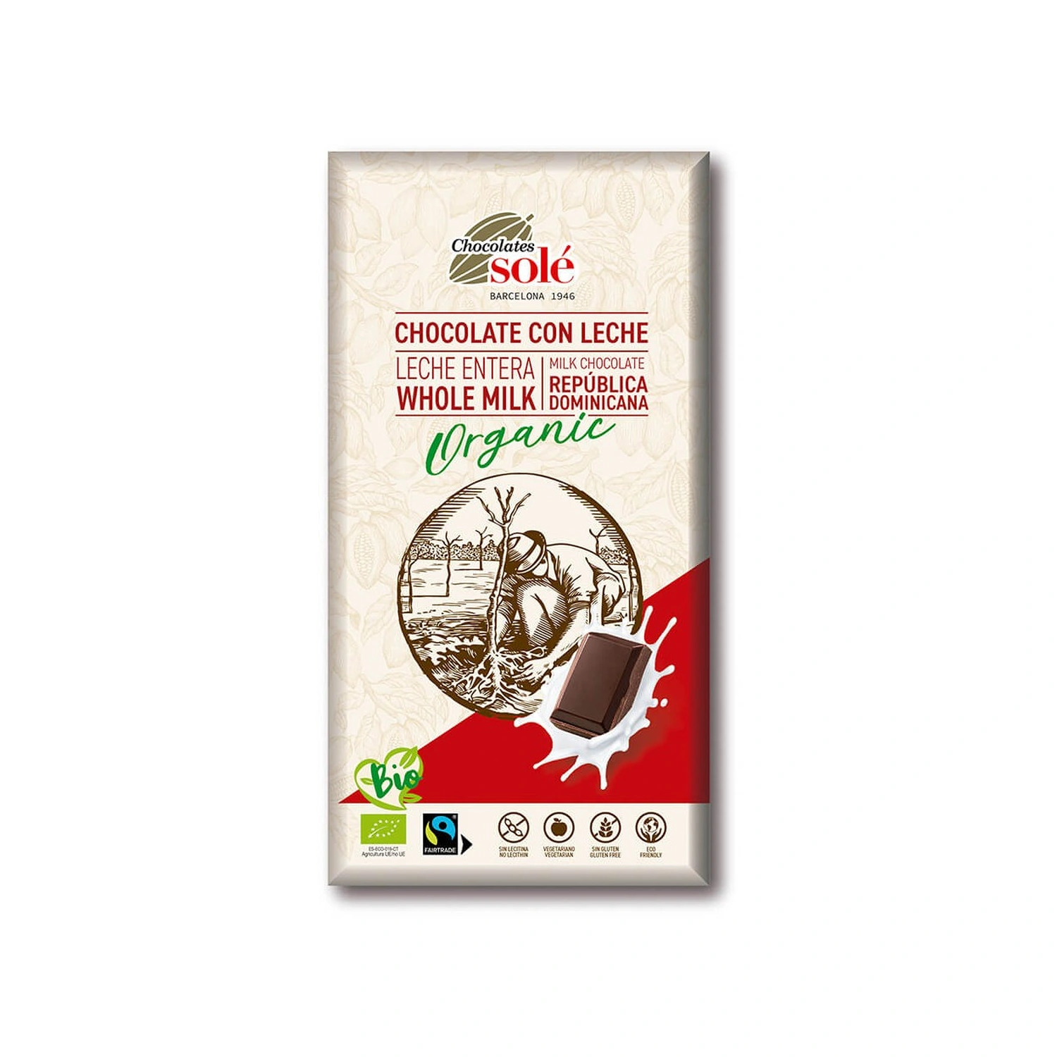 Chocolate con leche 39% cacao Bio 100 g Chocolates Solé