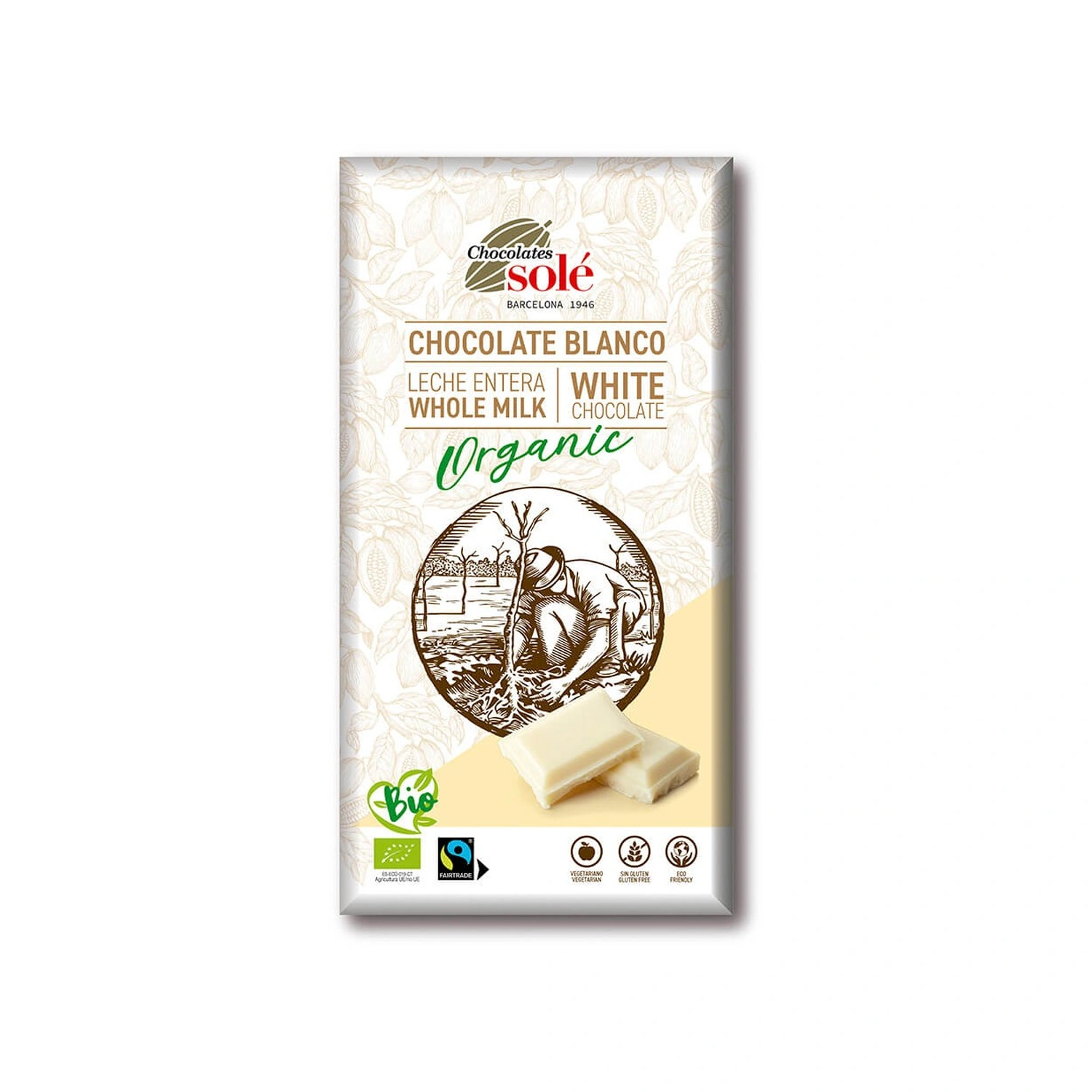 Chocolate blanco Bio 90 g Chocolates Solé