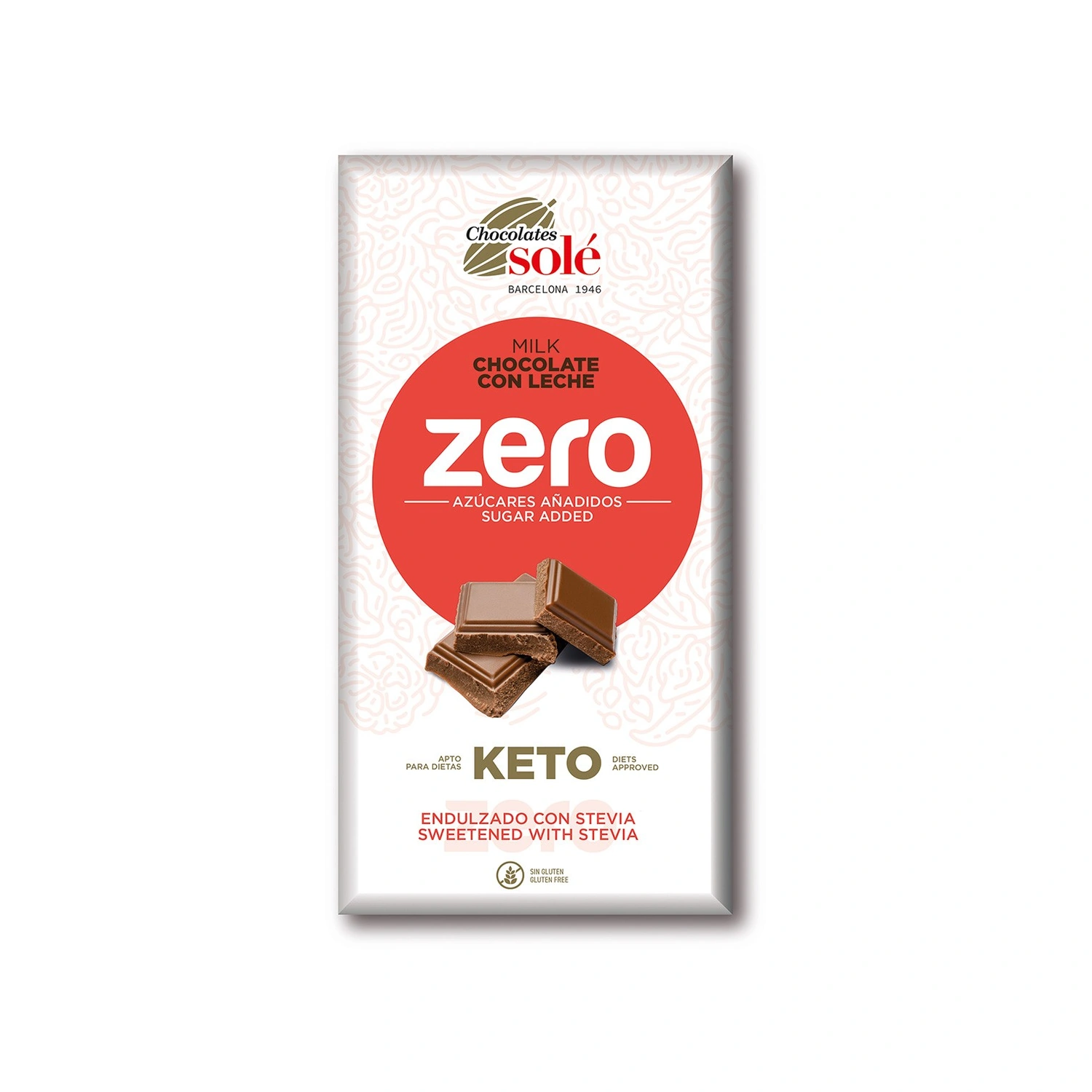 Chocolate con leche y stevia Keto Zero 100 g Chocolates Solé