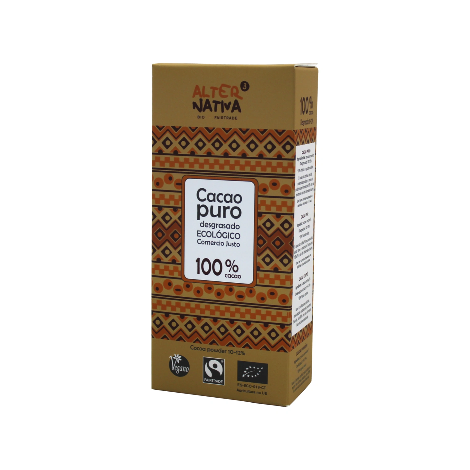 Cacao puro desgrasado Bio 150 g Alternativa3