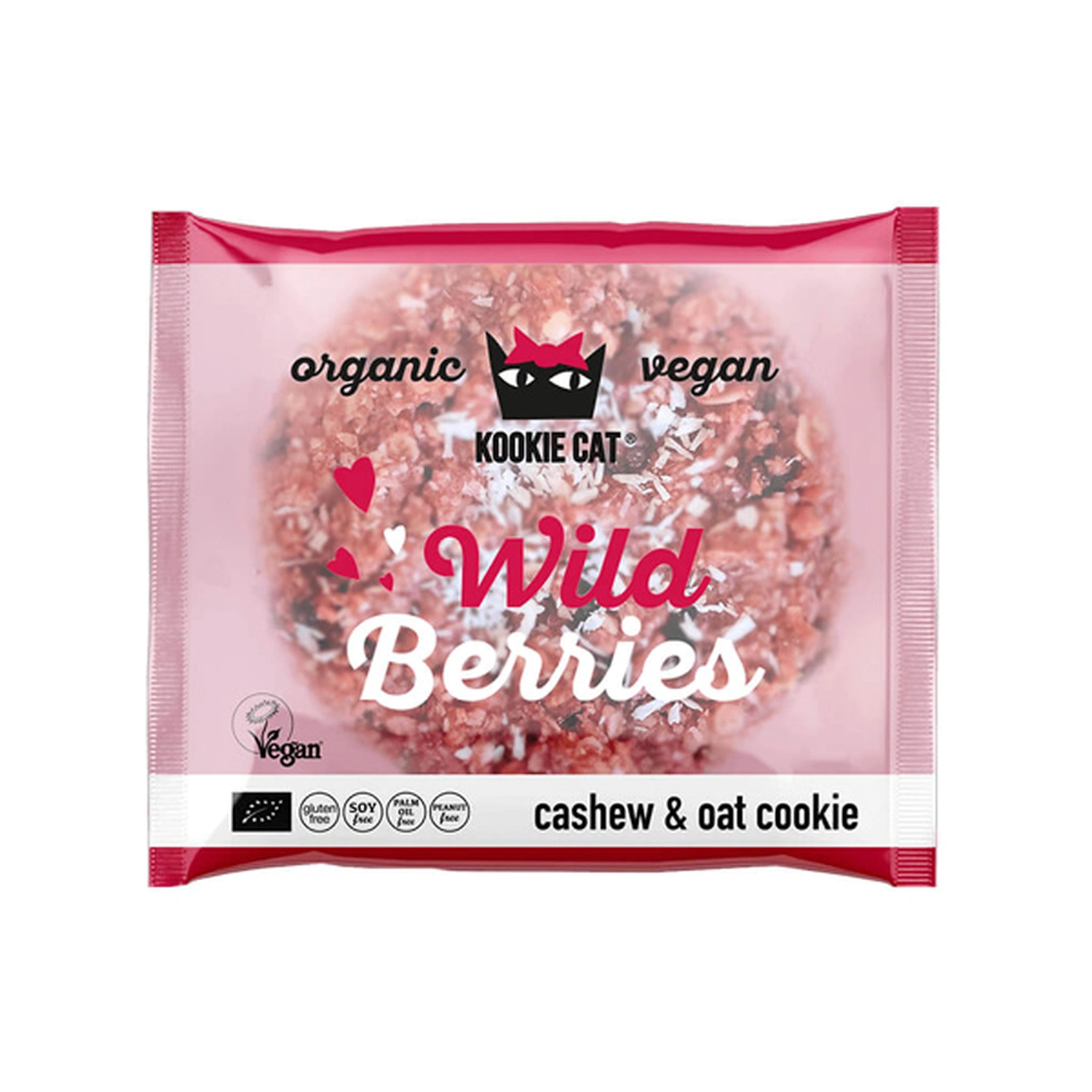 Galleta frutos rojos y chocolate blanco Bio 50 g Kookie Cat