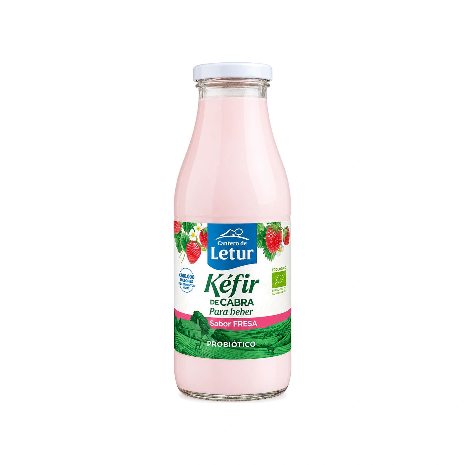 Kéfir de cabra para beber fresa Bio 500 ml Cantero de Letur