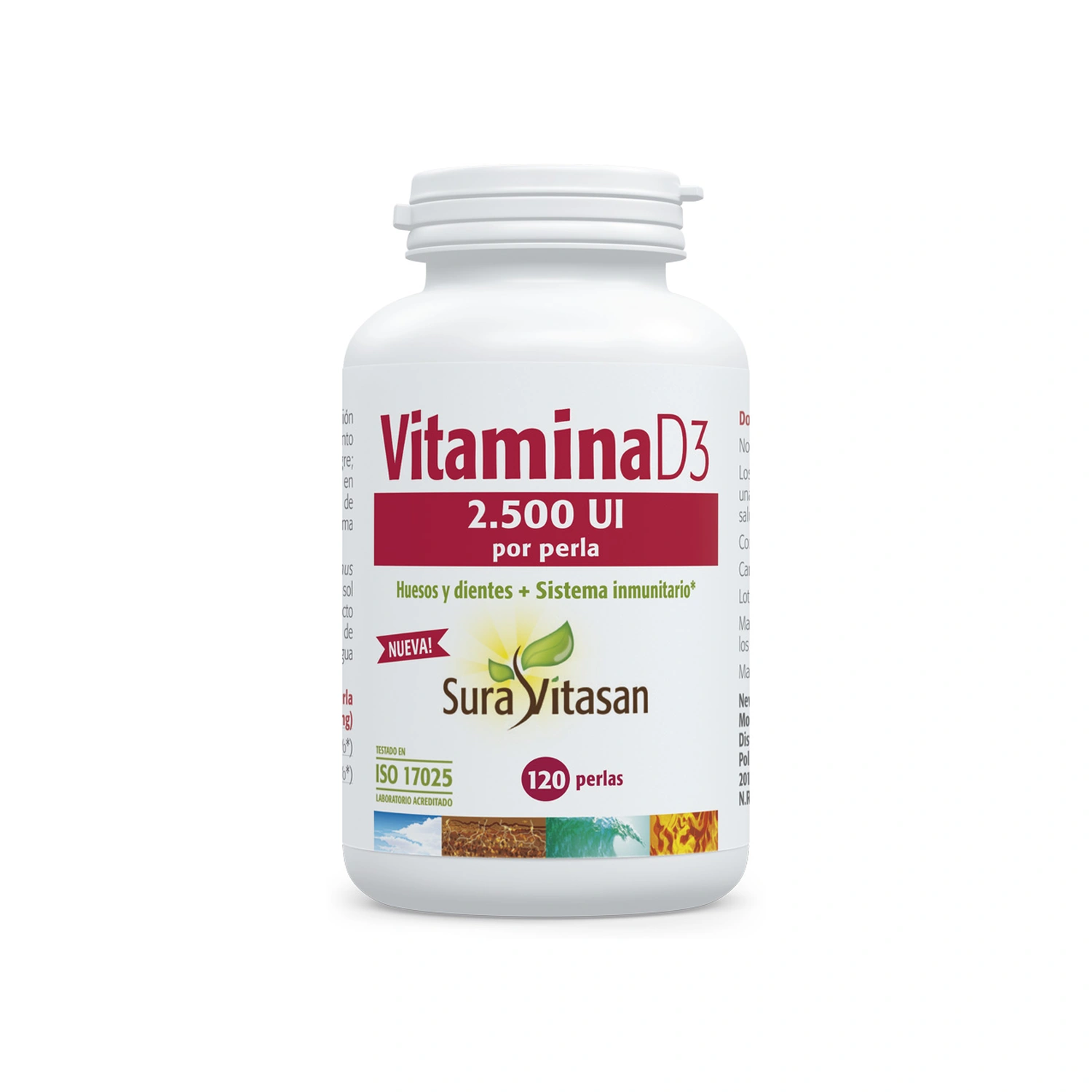 Vitamina D3 2.500 UI 120 perlas Sura Vitasan