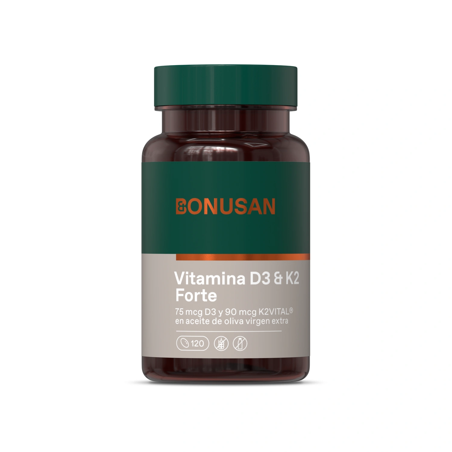 Vitamina D3 & K2 Forte 120 perlas Bonusan