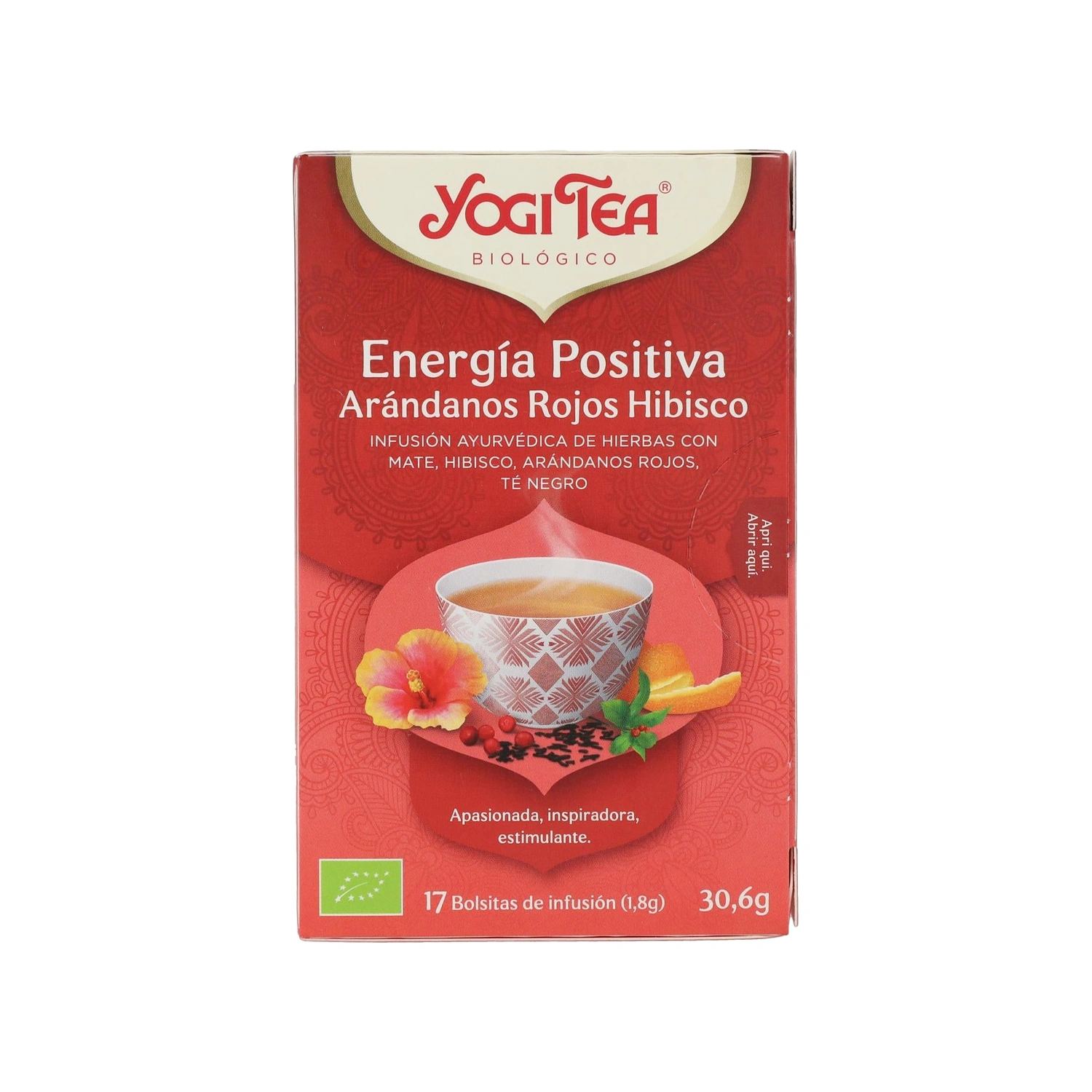 Infusión Energía Positiva de arándanos e hibisco Bio 17 x 1,8 g Yogi Tea