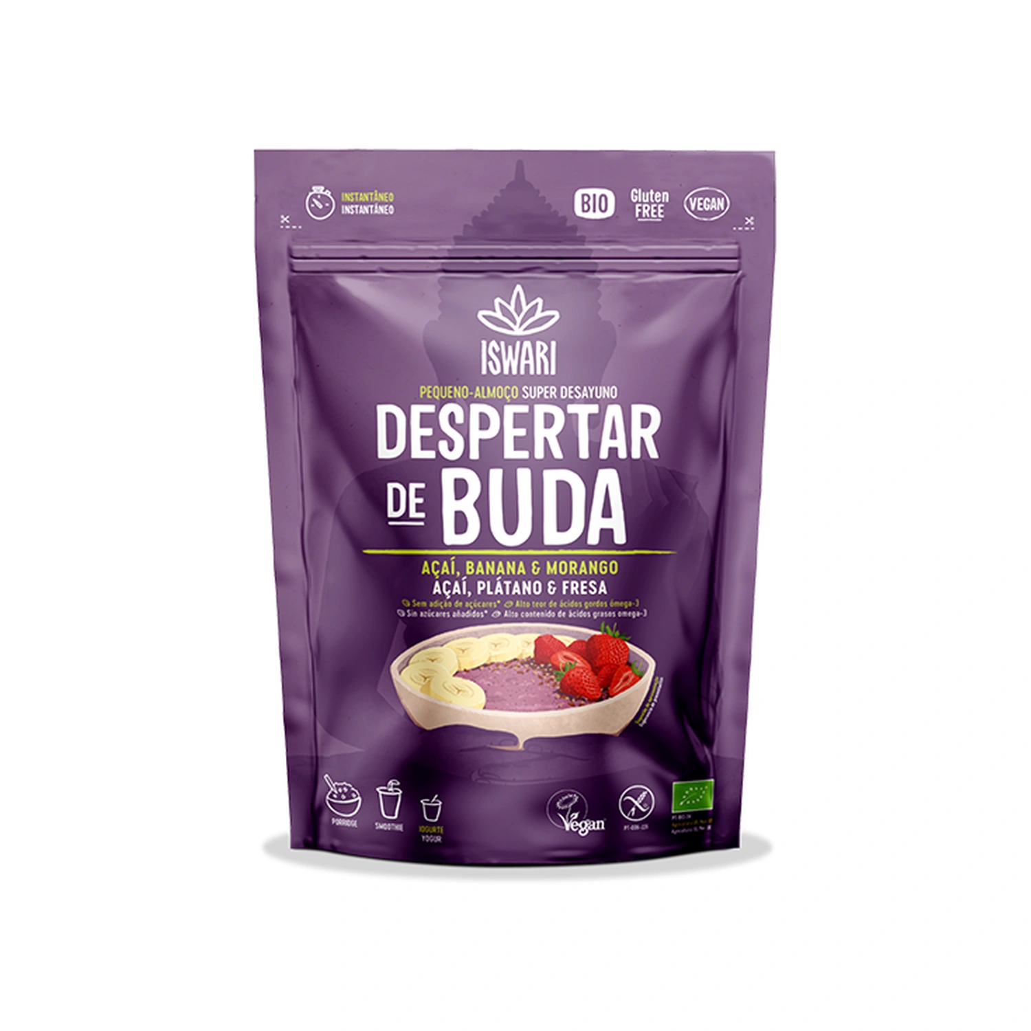Desayuno Despertar de Buda de açaí y plátano Bio 360 g Iswari