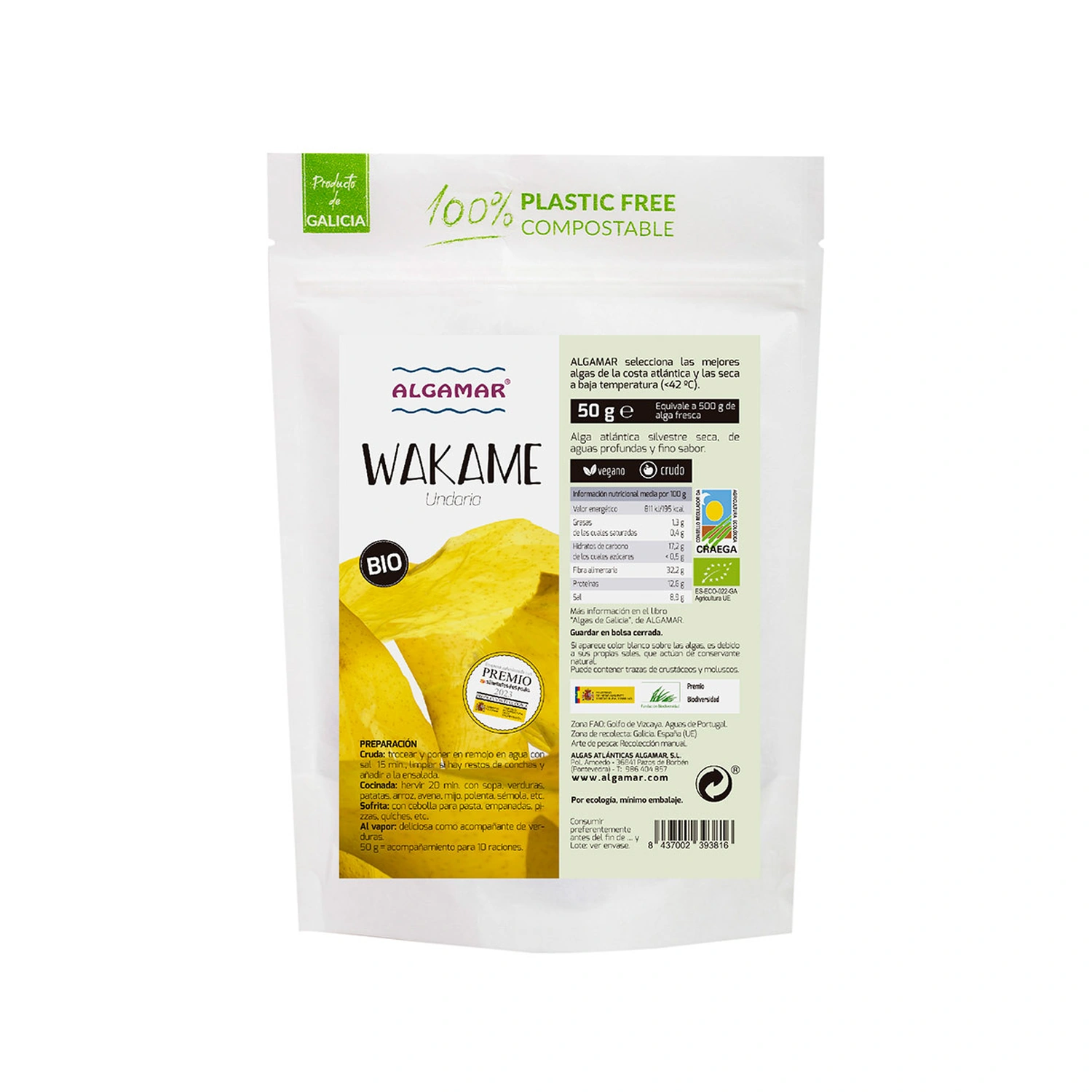Alga wakame Bio 50 g Algamar