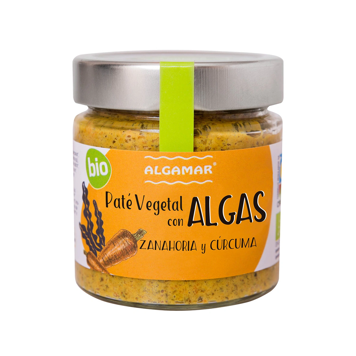 Paté vegetal con algas, zanahoria y cúrcuma Bio 180 g Algamar