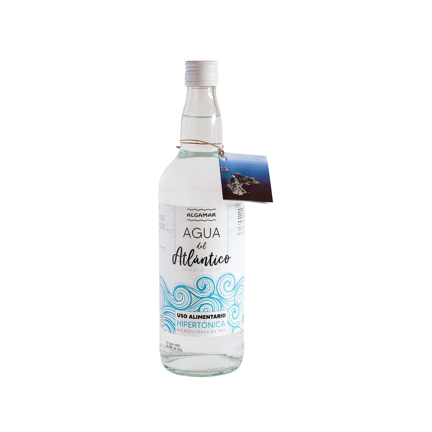 Agua del océano Atlántico en cristal 1 L Algamar